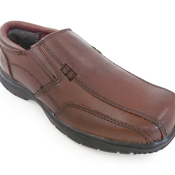 KENNETH COLE Reaction CHECK N CHECK Leather brown Back to School shoe Slip on - Picture 1 of 5